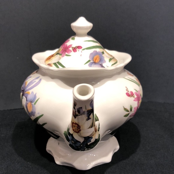 VTG Sadler Spring Floral Teapot Iris Narcissus Wildflowers Made in England EUC ! - Picture 13 of 14